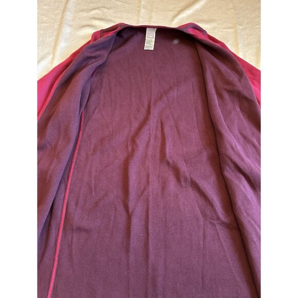 CHICO'S Reversible Cardigan Long Sleeve Sweater Sz 1 Pink Red Maroon Duster - Picture 2 of 9